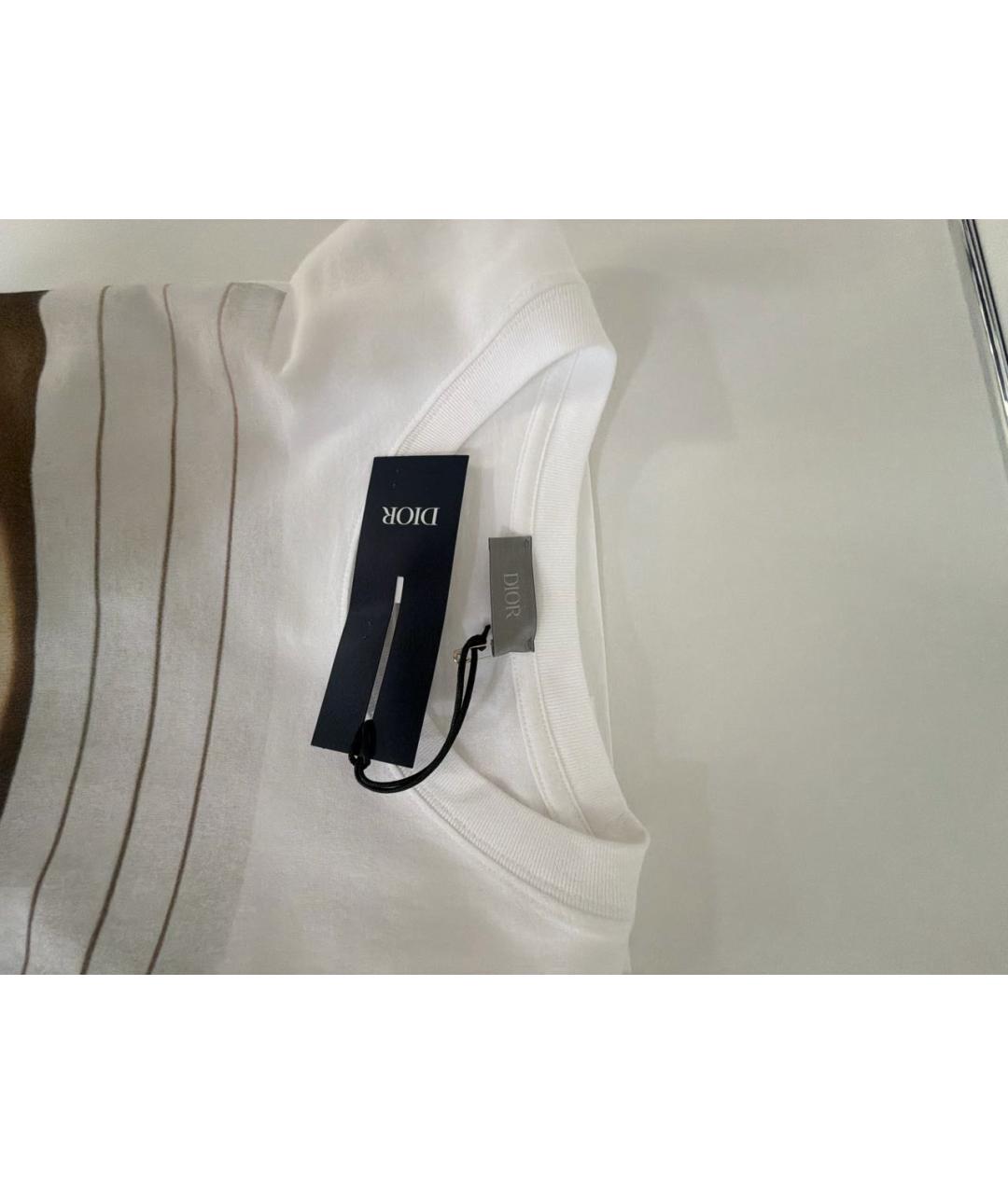 CHRISTIAN DIOR Белая хлопковая футболка, фото 3