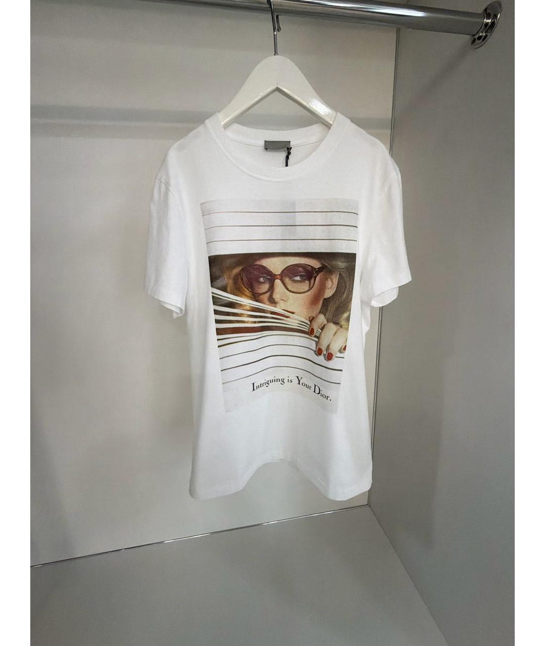 CHRISTIAN DIOR Белая хлопковая футболка, фото 6