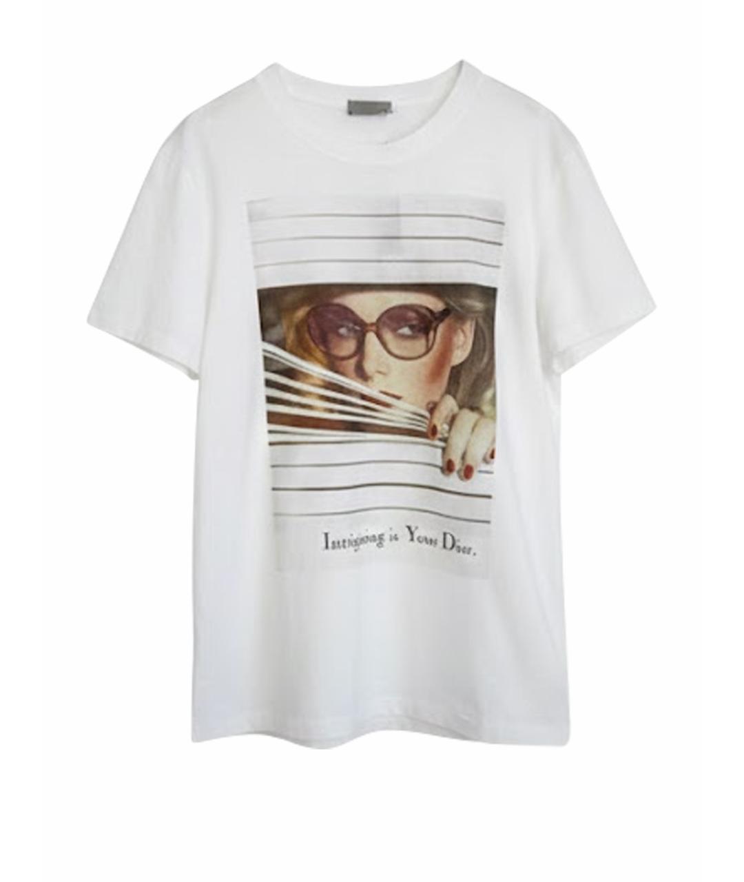 CHRISTIAN DIOR Белая хлопковая футболка, фото 1