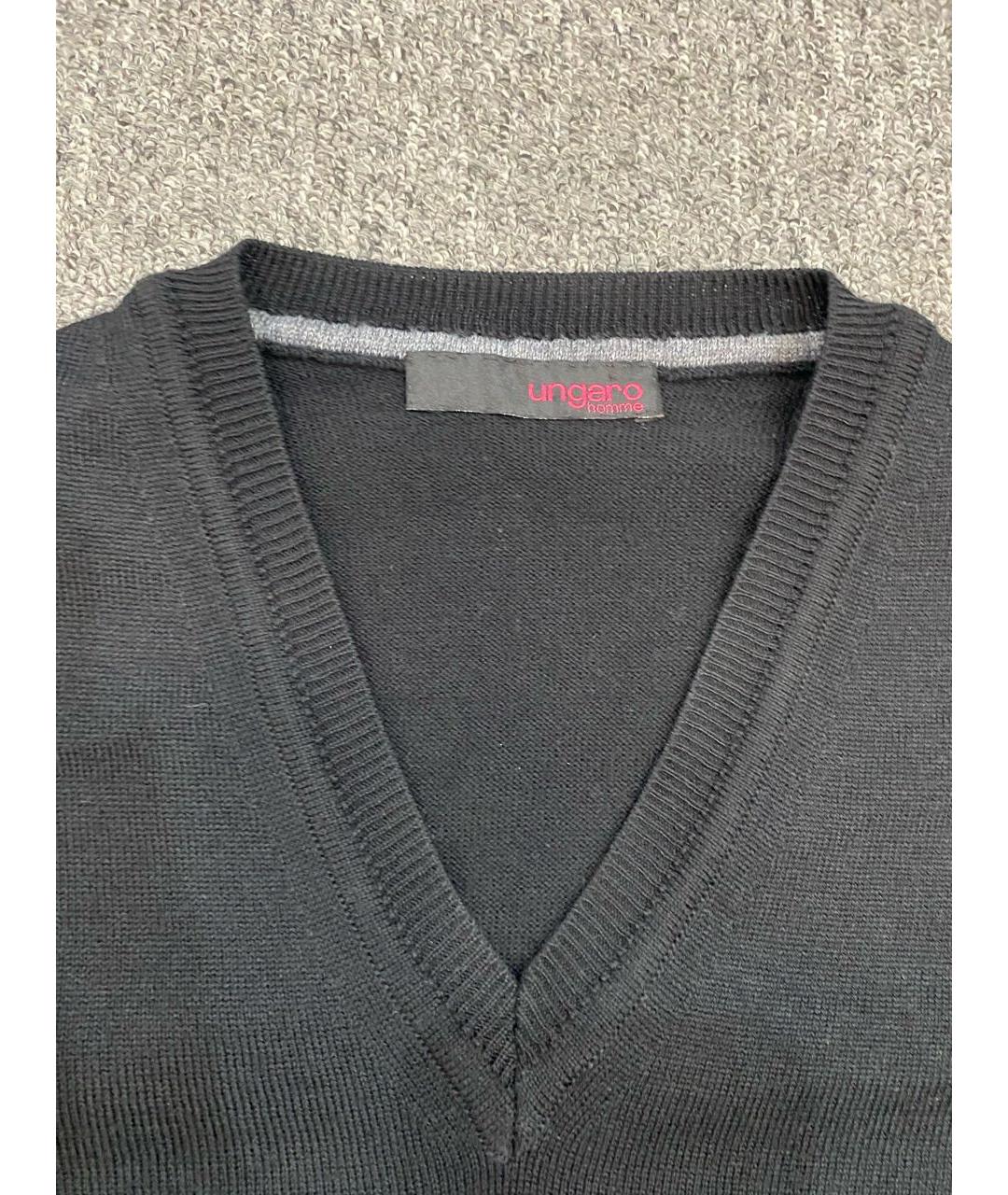 UNGARO Черный шерстяной джемпер / свитер, фото 2