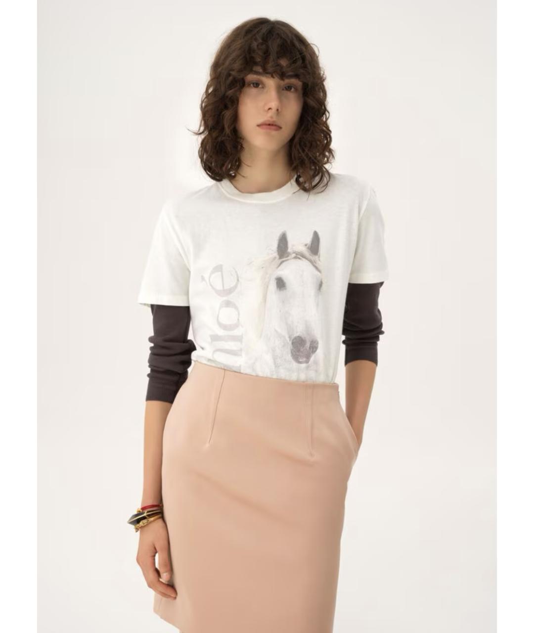 CHLOE Белая хлопковая футболка, фото 2