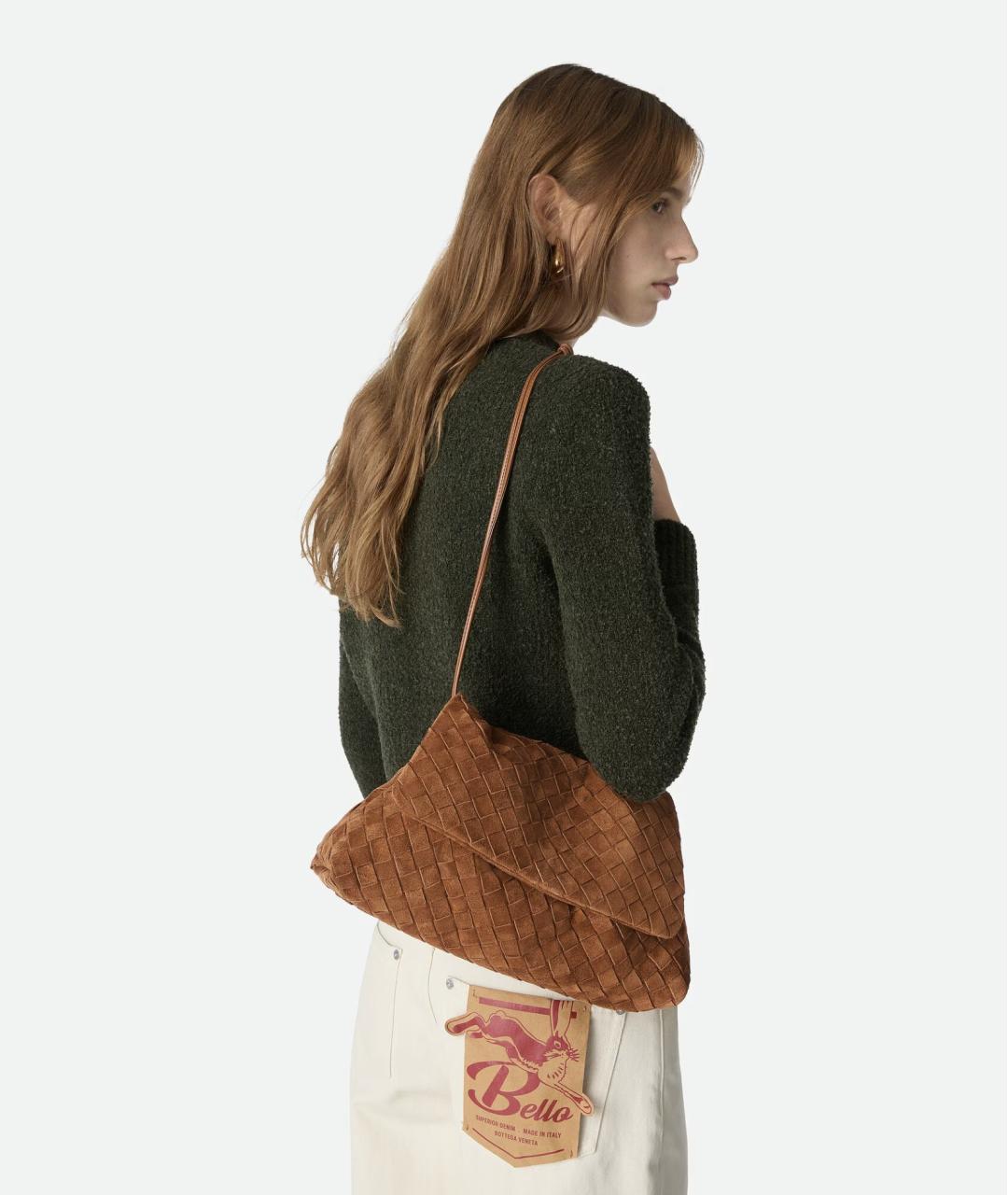 BOTTEGA VENETA Коричневая замшевая сумка через плечо, фото 2