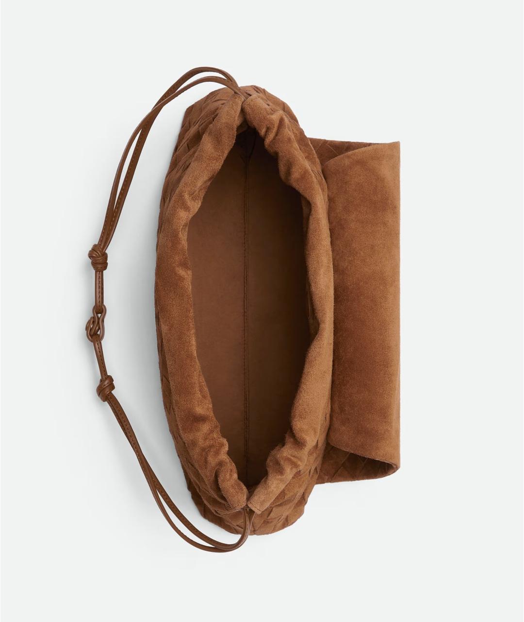 BOTTEGA VENETA Коричневая замшевая сумка через плечо, фото 3