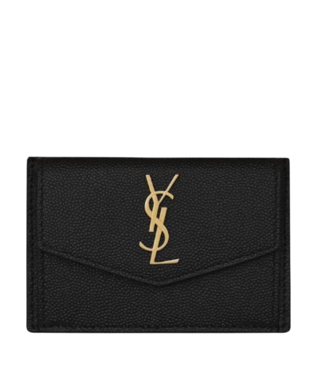 SAINT LAURENT Черный кожаный кошелек, фото 1