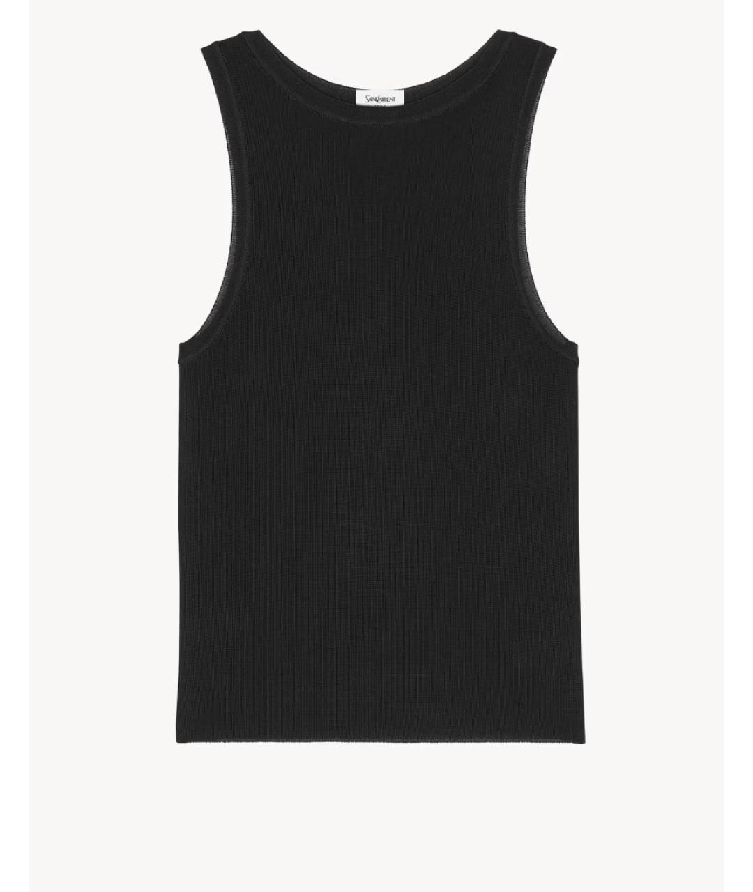 SAINT LAURENT Черная вискозная майка, фото 3