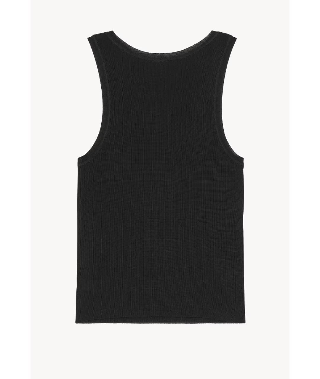 SAINT LAURENT Черная вискозная майка, фото 2