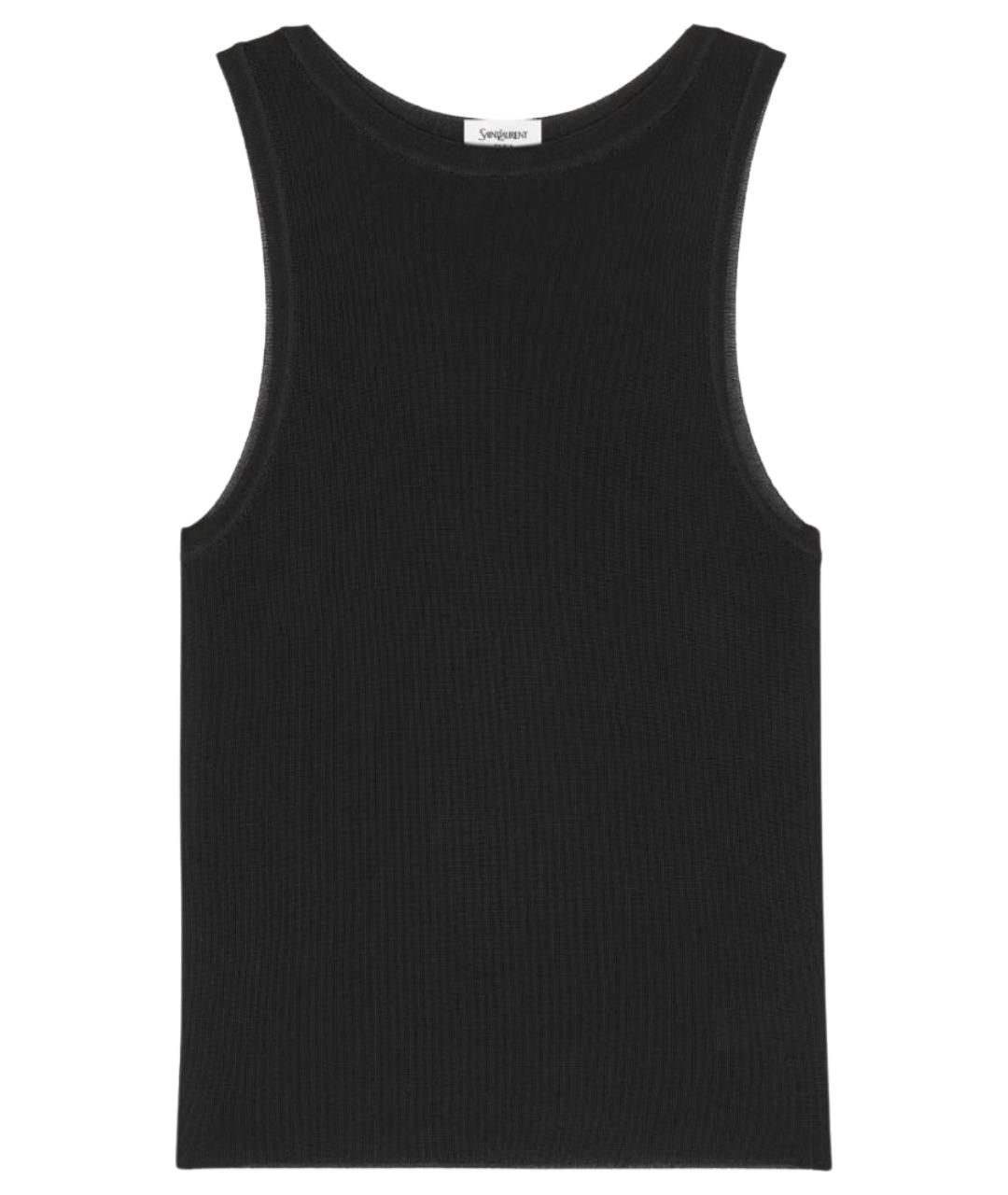 SAINT LAURENT Черная вискозная майка, фото 1