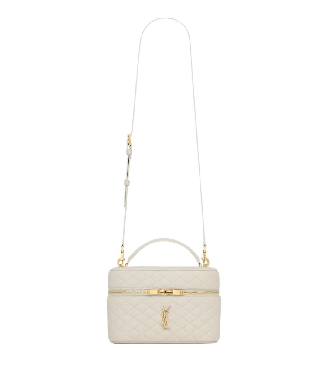 SAINT LAURENT Белая кожаная сумка через плечо, фото 1