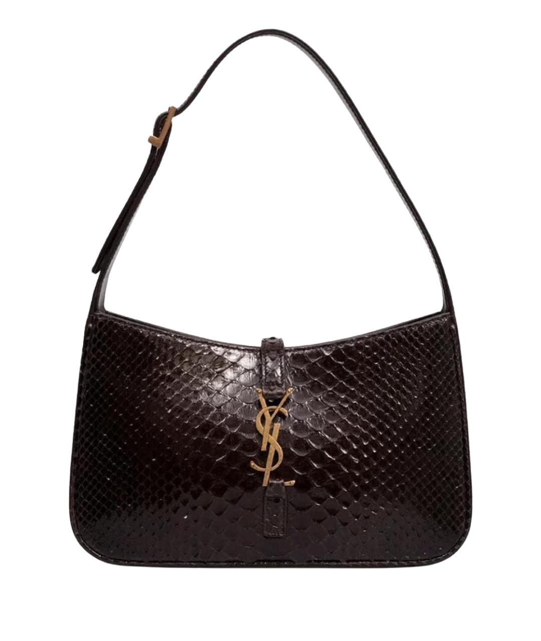 SAINT LAURENT Коричневая кожаная сумка через плечо, фото 1