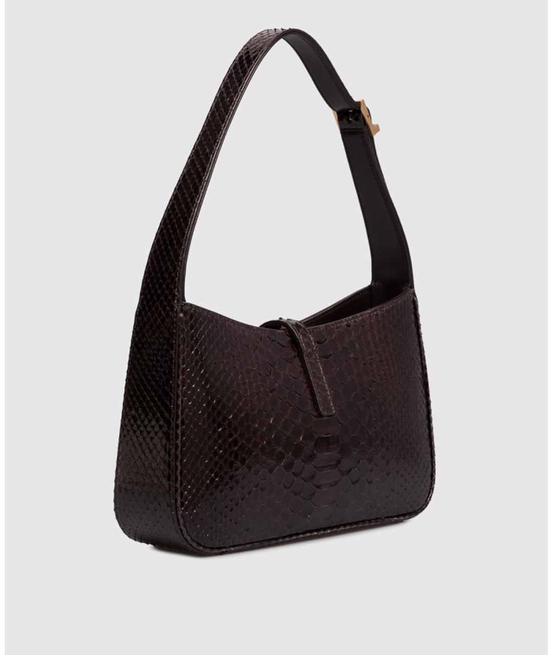 SAINT LAURENT Коричневая кожаная сумка через плечо, фото 3