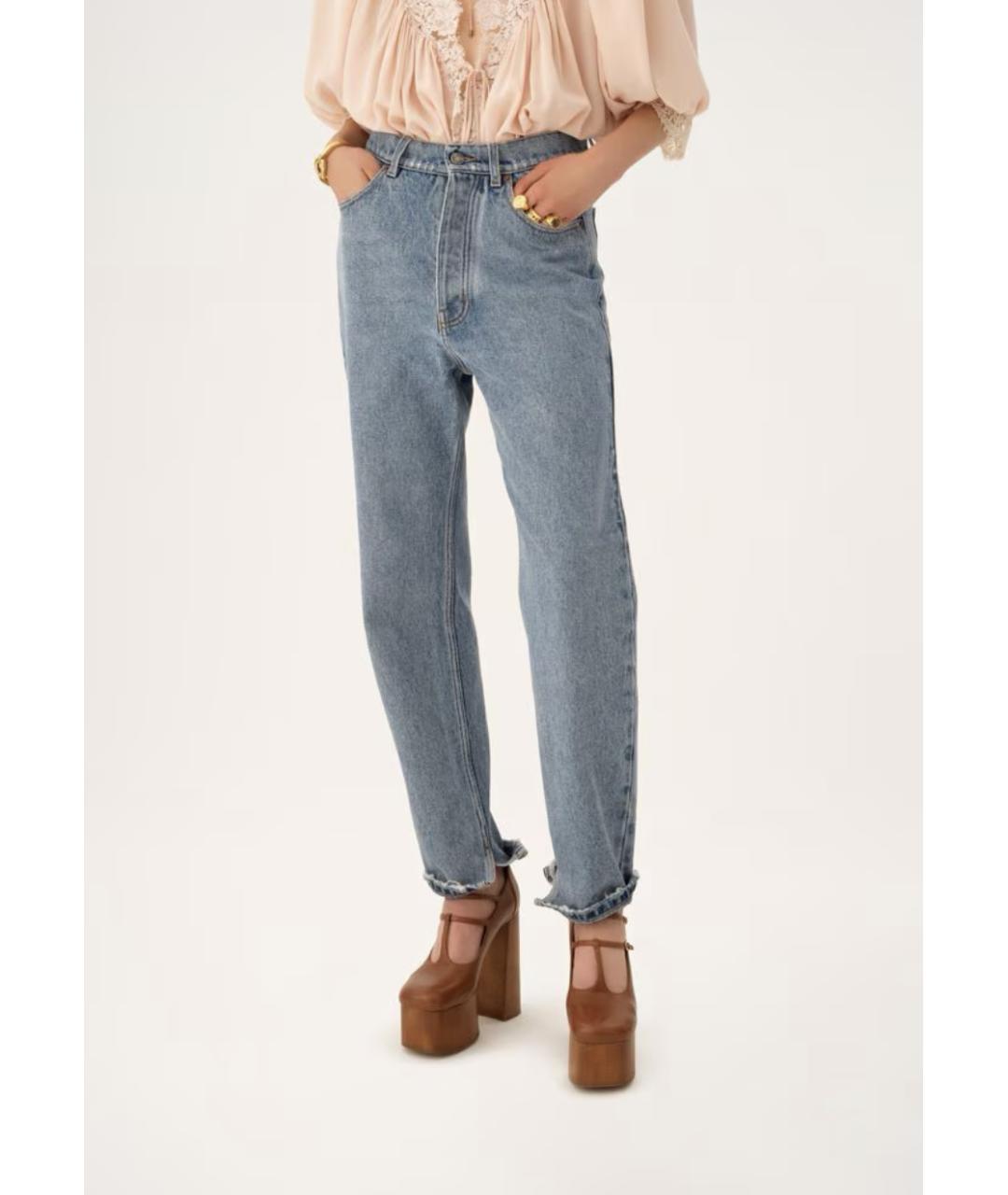 CHLOE Синие хлопковые прямые джинсы, фото 3