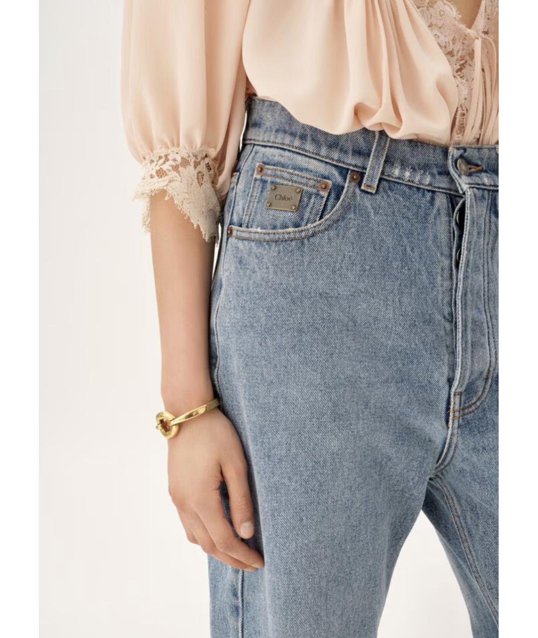 CHLOE Синие хлопковые прямые джинсы, фото 5