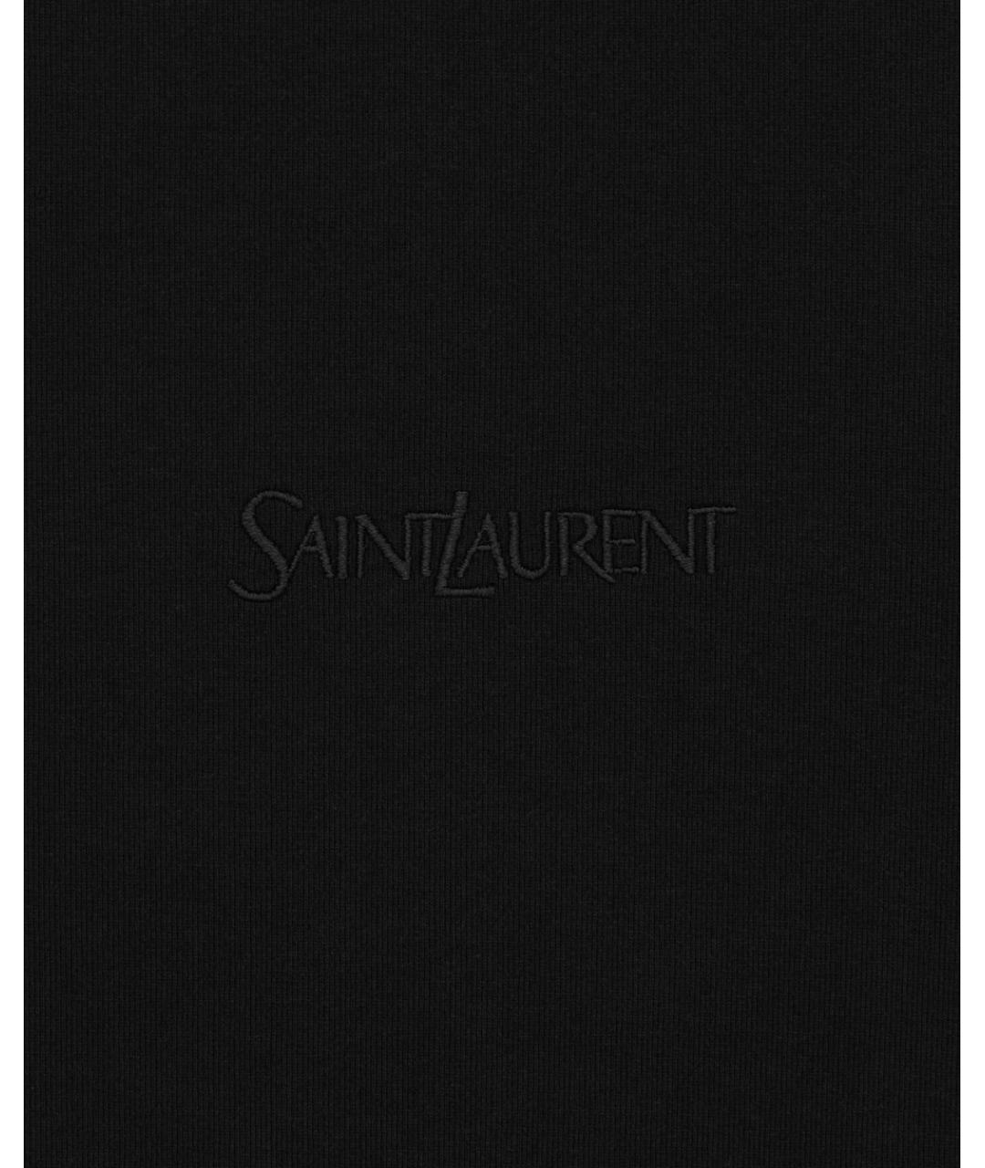 SAINT LAURENT Черная хлопковая футболка, фото 3