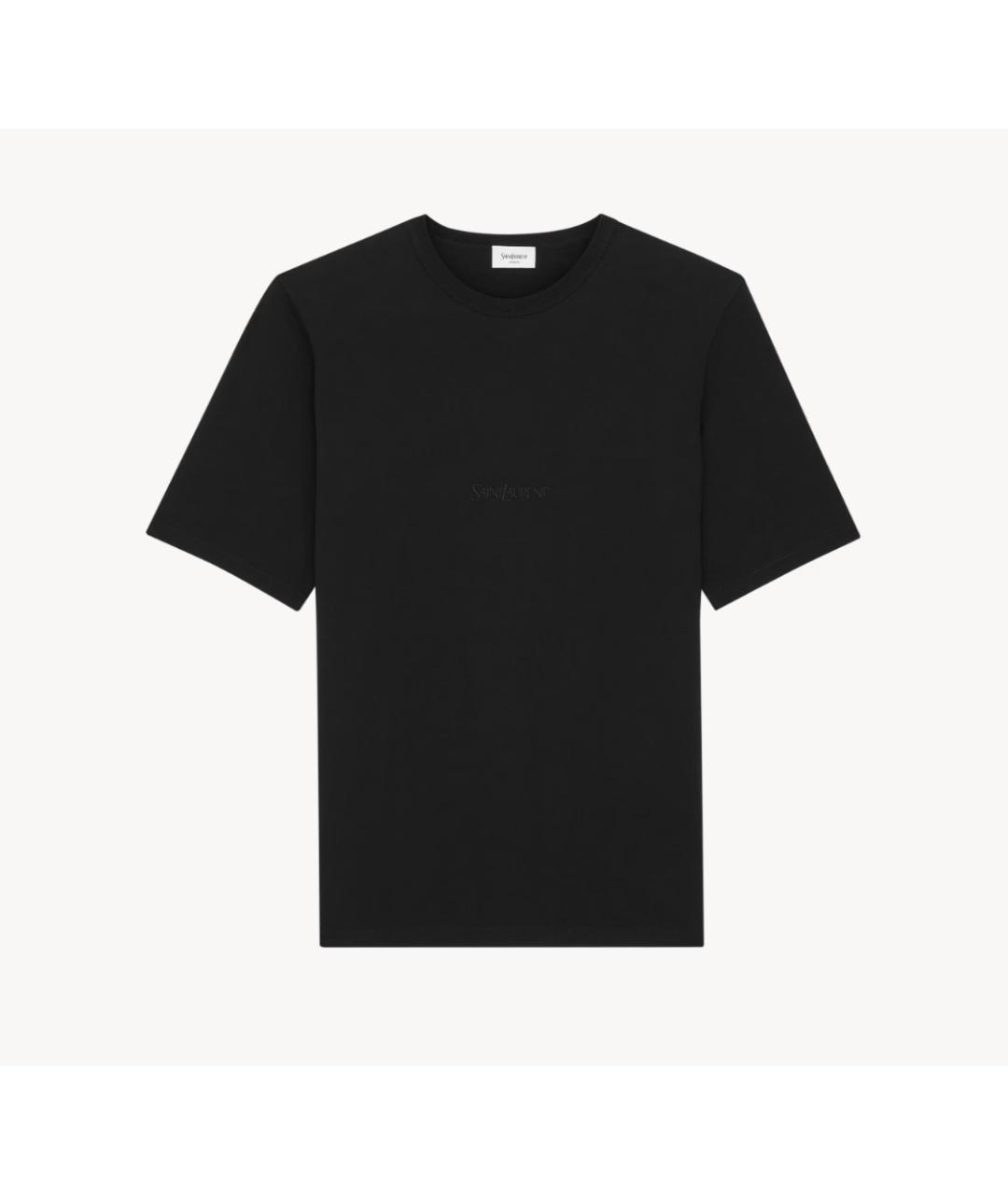 SAINT LAURENT Черная хлопковая футболка, фото 4