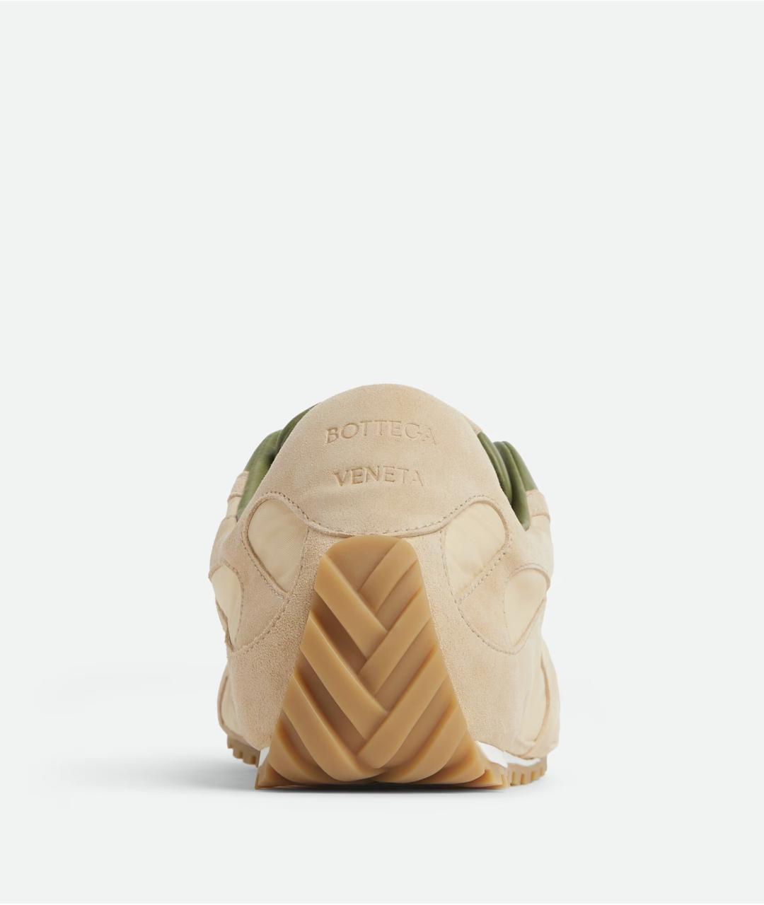 BOTTEGA VENETA Бежевые кожаные низкие кроссовки / кеды, фото 5