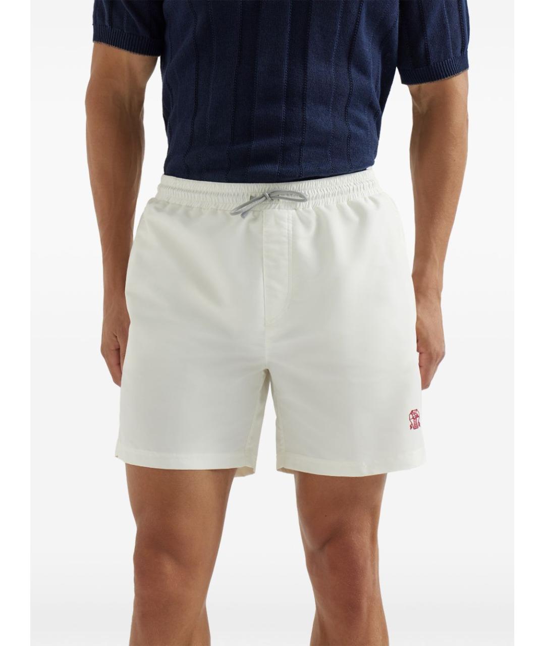 BRUNELLO CUCINELLI Белые полиэстеровые шорты, фото 3
