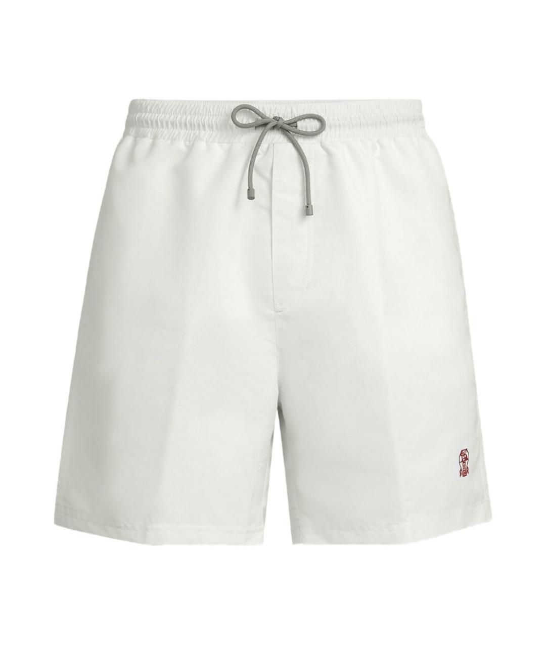 BRUNELLO CUCINELLI Белые полиэстеровые шорты, фото 1
