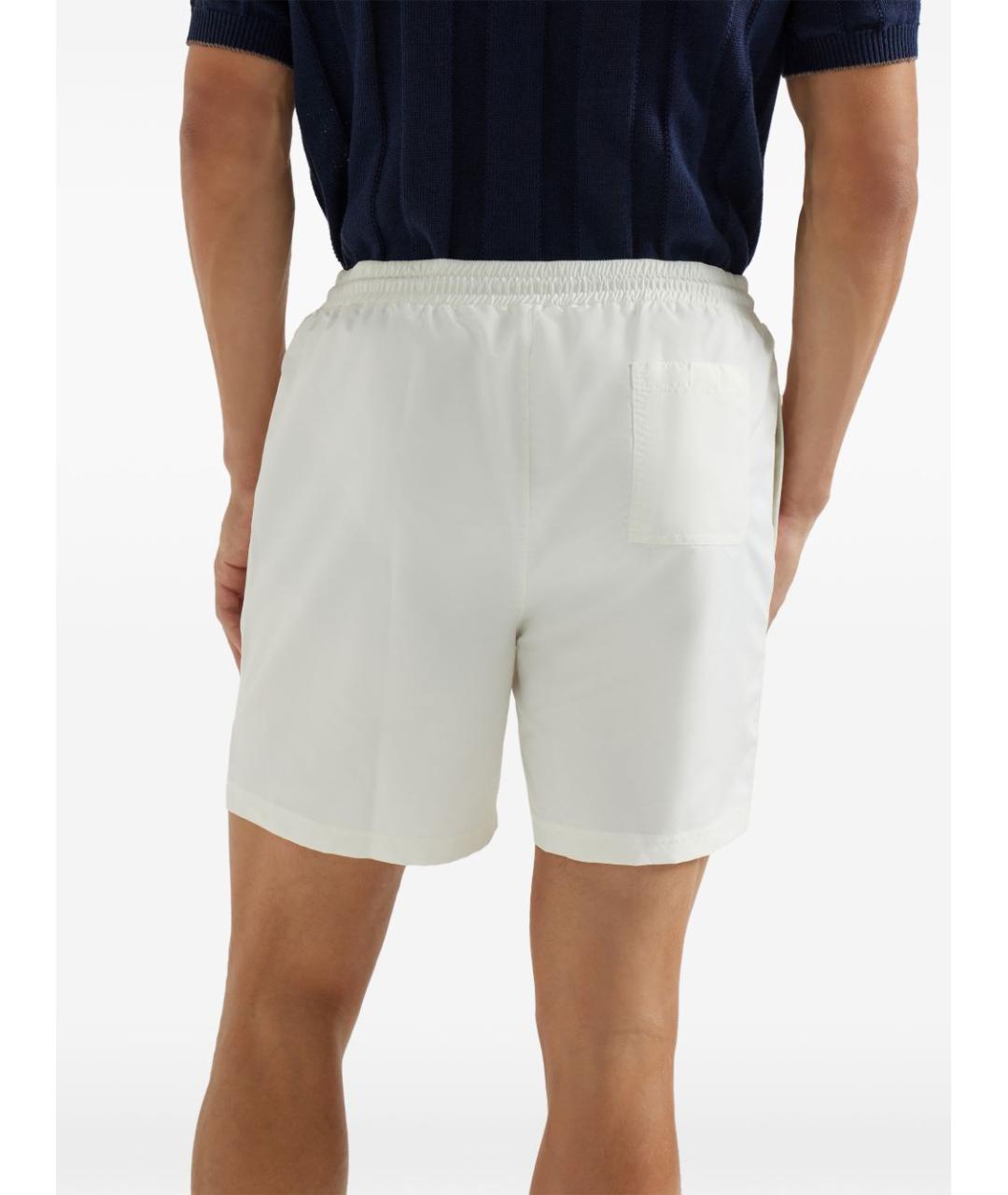 BRUNELLO CUCINELLI Белые полиэстеровые шорты, фото 2