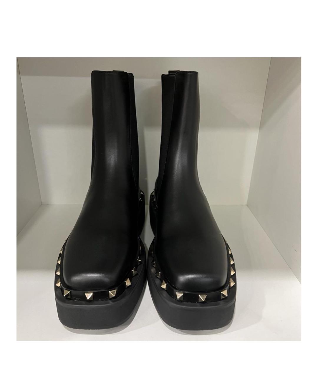 VALENTINO Черные кожаные полусапоги, фото 3