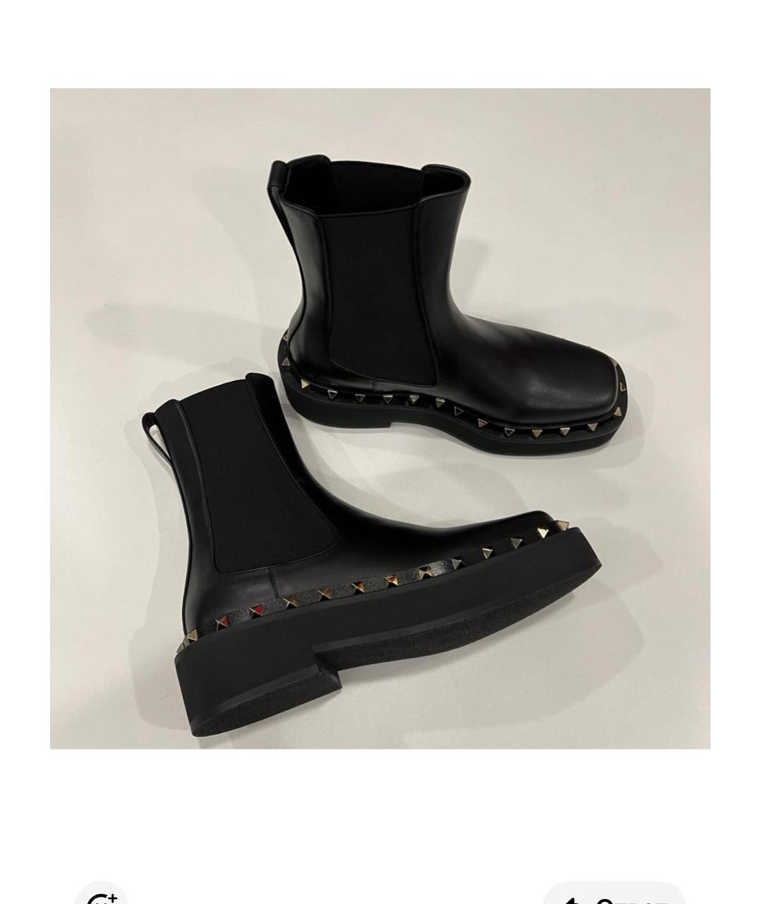 VALENTINO Черные кожаные полусапоги, фото 4