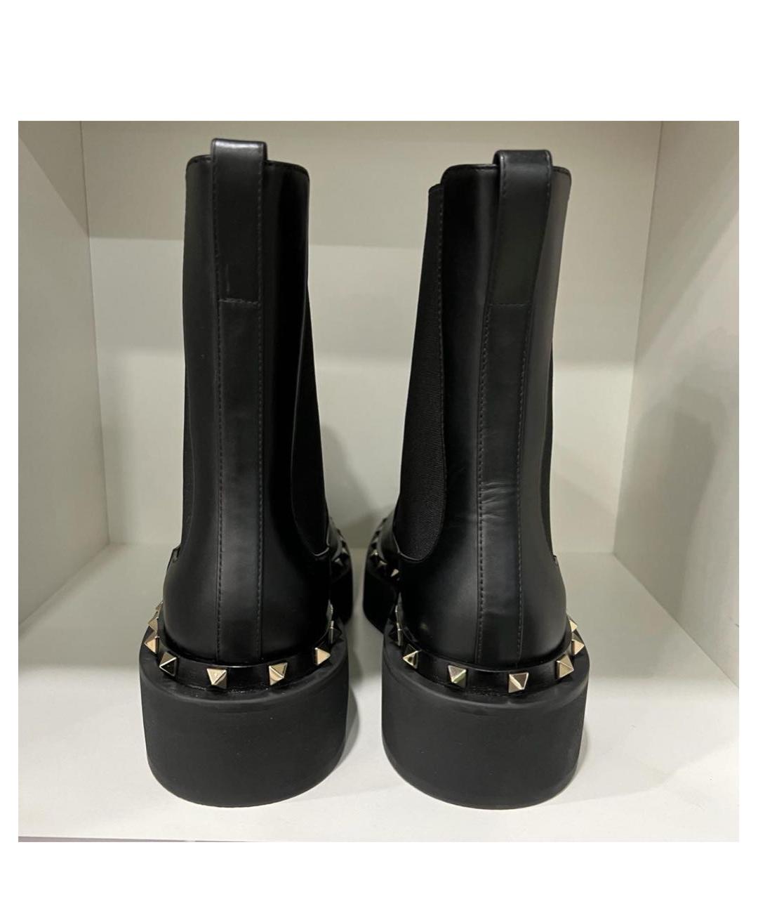 VALENTINO Черные кожаные полусапоги, фото 5