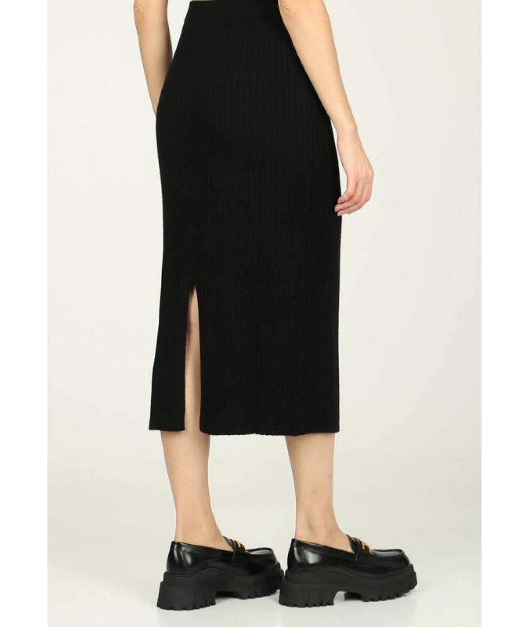 ALLUDE Черная кашемировая юбка миди, фото 2