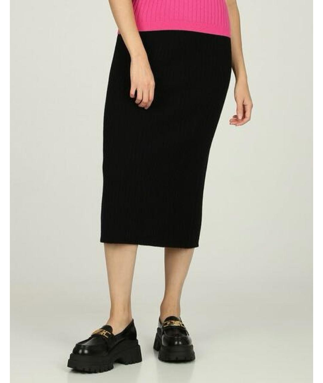 ALLUDE Черная кашемировая юбка миди, фото 3