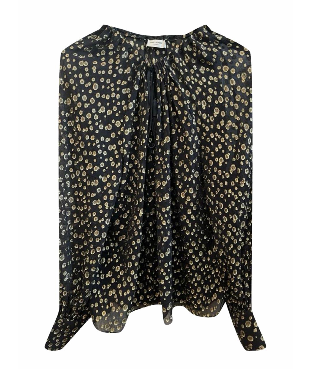 SAINT LAURENT Черная шелковая блузы, фото 1