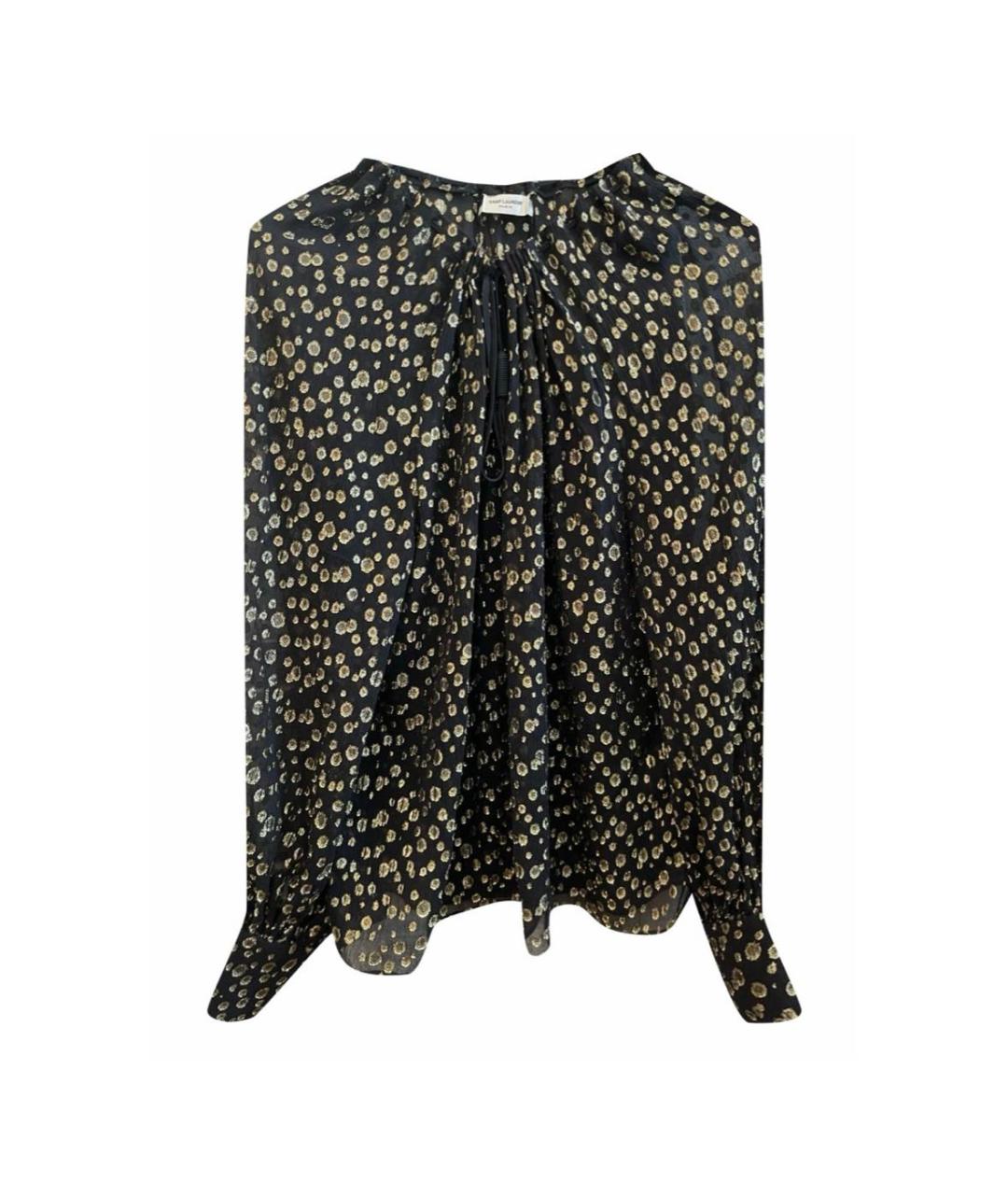 SAINT LAURENT Черная шелковая блузы, фото 5