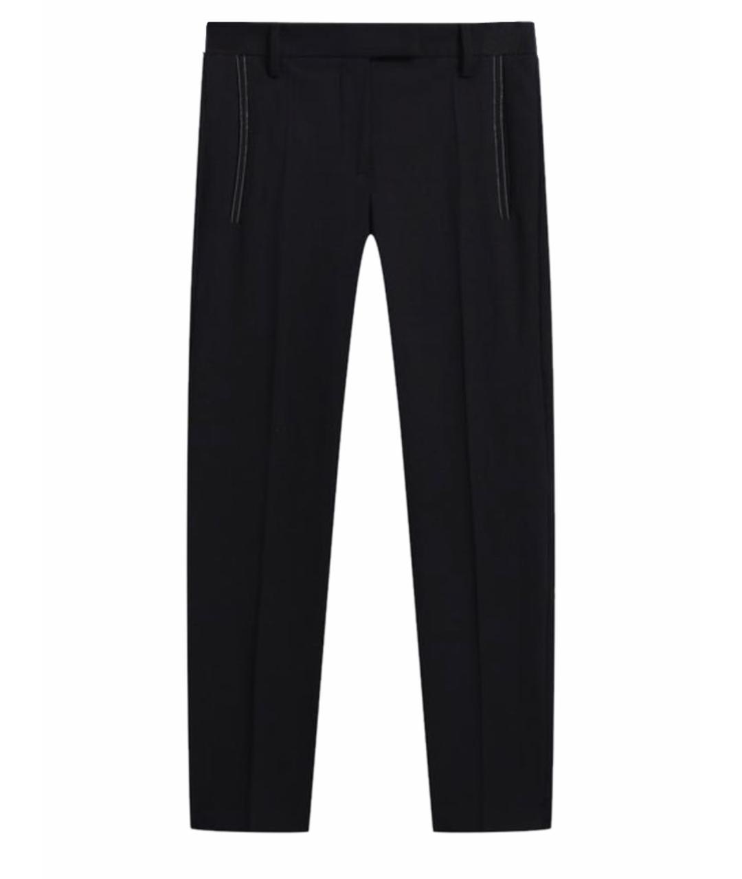 BRUNELLO CUCINELLI Темно-синие шерстяные брюки узкие, фото 1