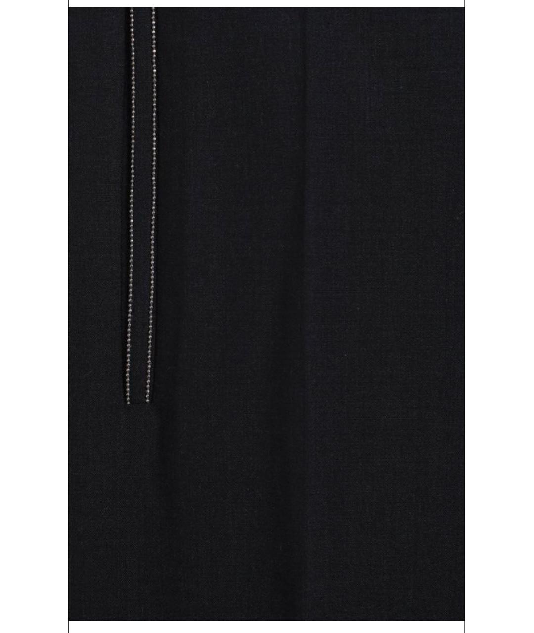 BRUNELLO CUCINELLI Темно-синие шерстяные брюки узкие, фото 2