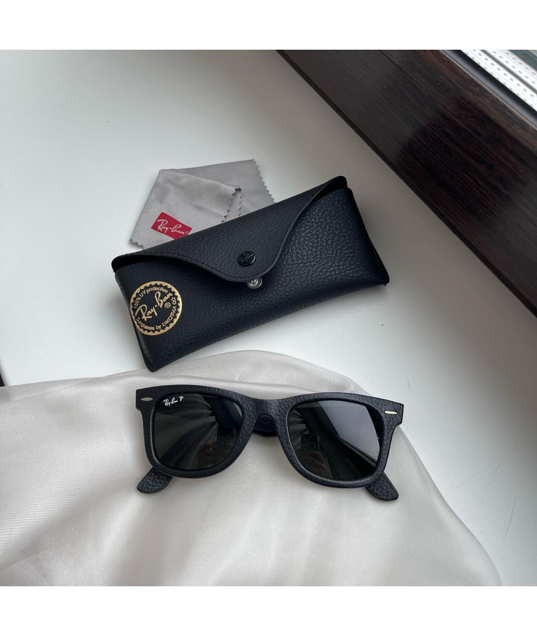 RAY BAN Черные солнцезащитные очки, фото 8