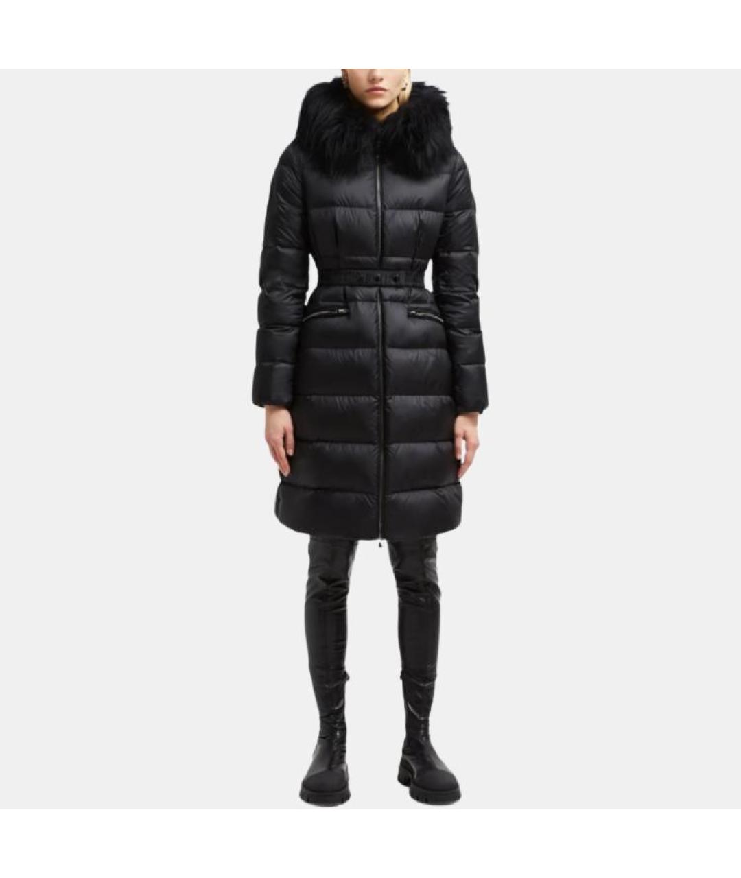 MONCLER Черный полиамидовый пуховик, фото 4