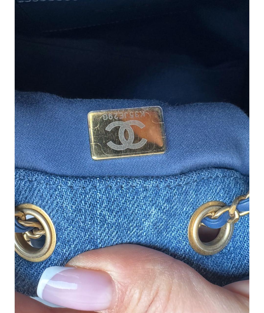 CHANEL Синяя деним сумка тоут, фото 3