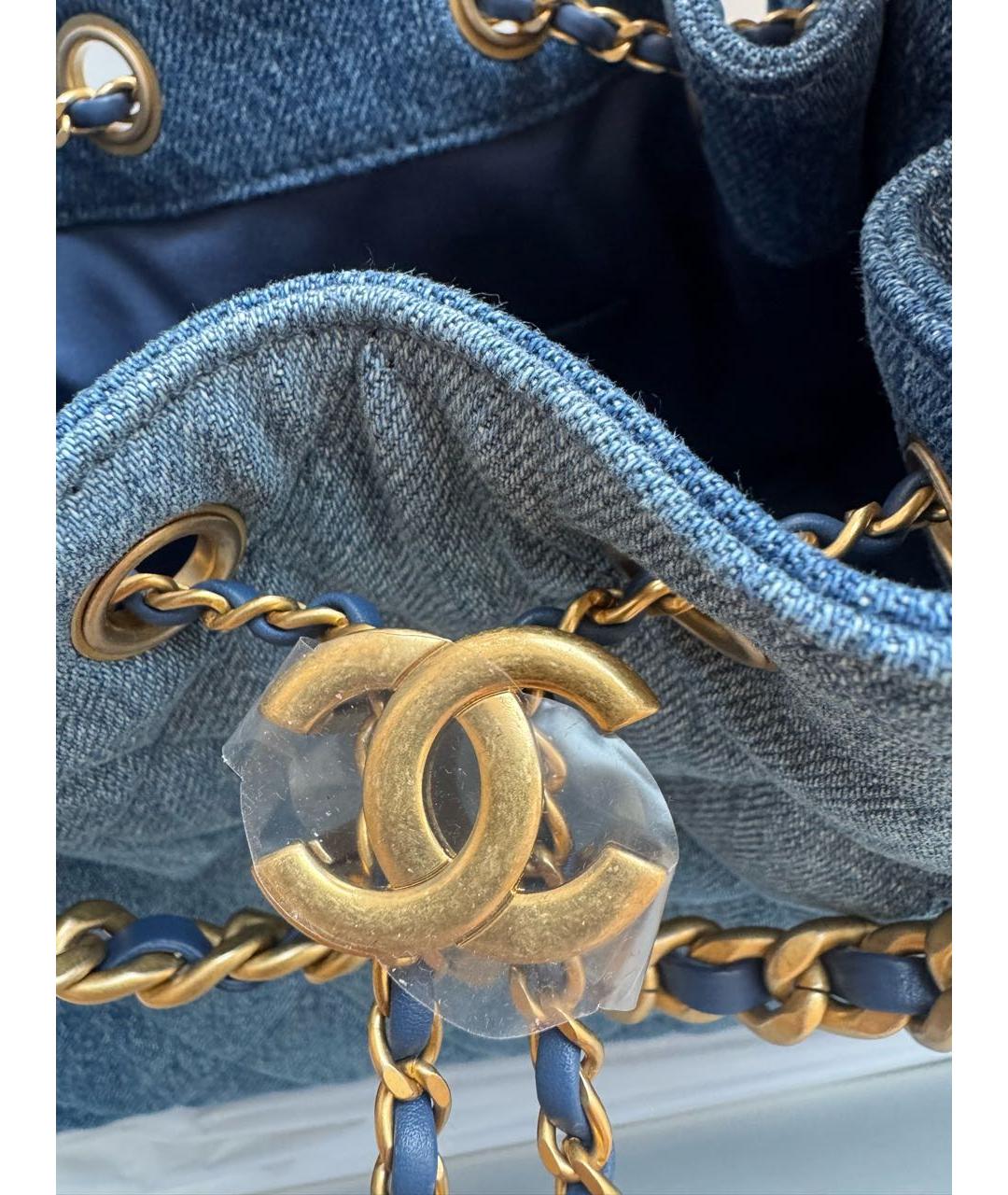 CHANEL Синяя деним сумка тоут, фото 4