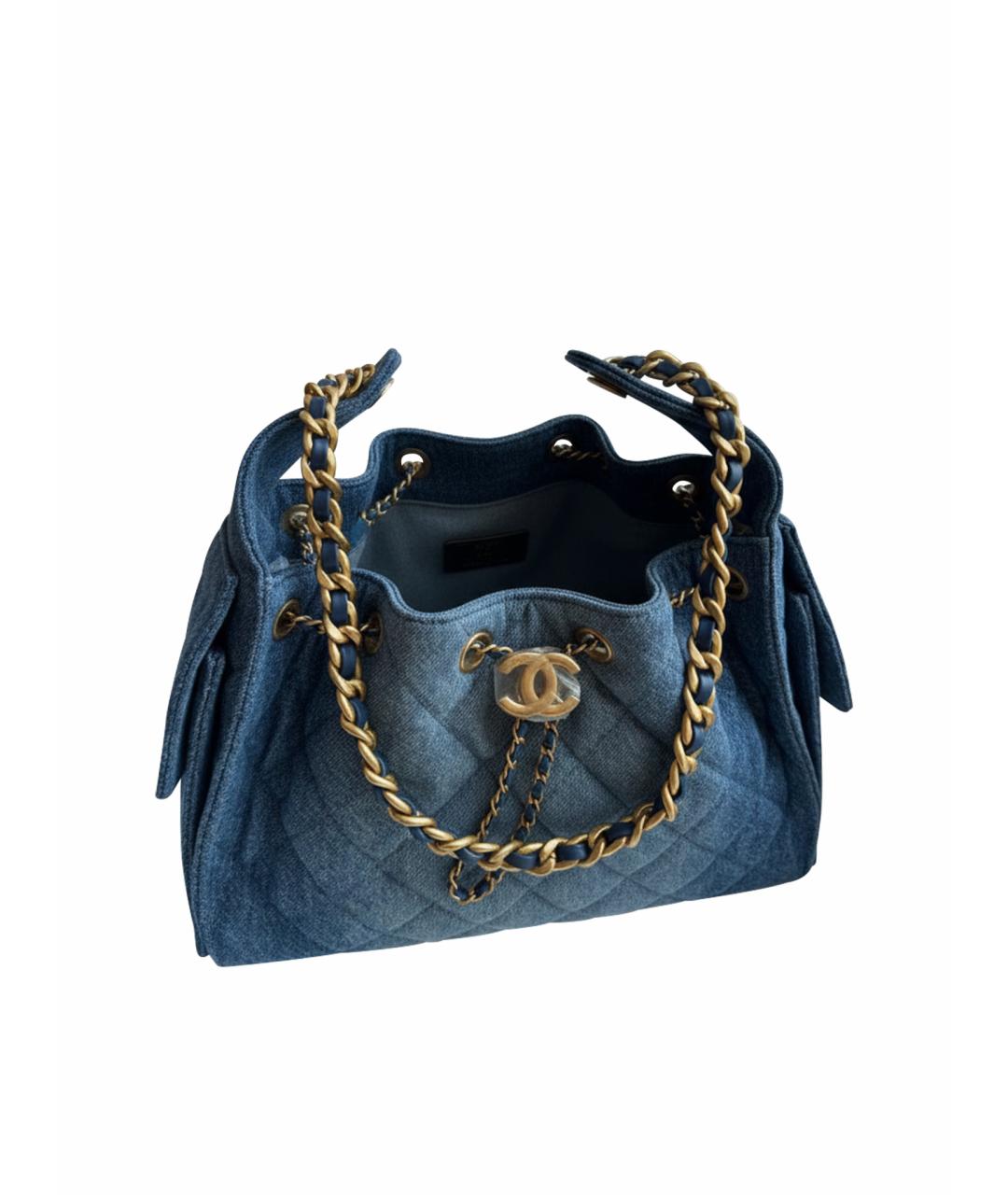 CHANEL Синяя деним сумка тоут, фото 1