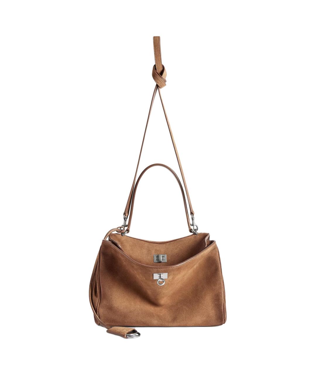 BALENCIAGA Коричневая замшевая сумка через плечо, фото 2