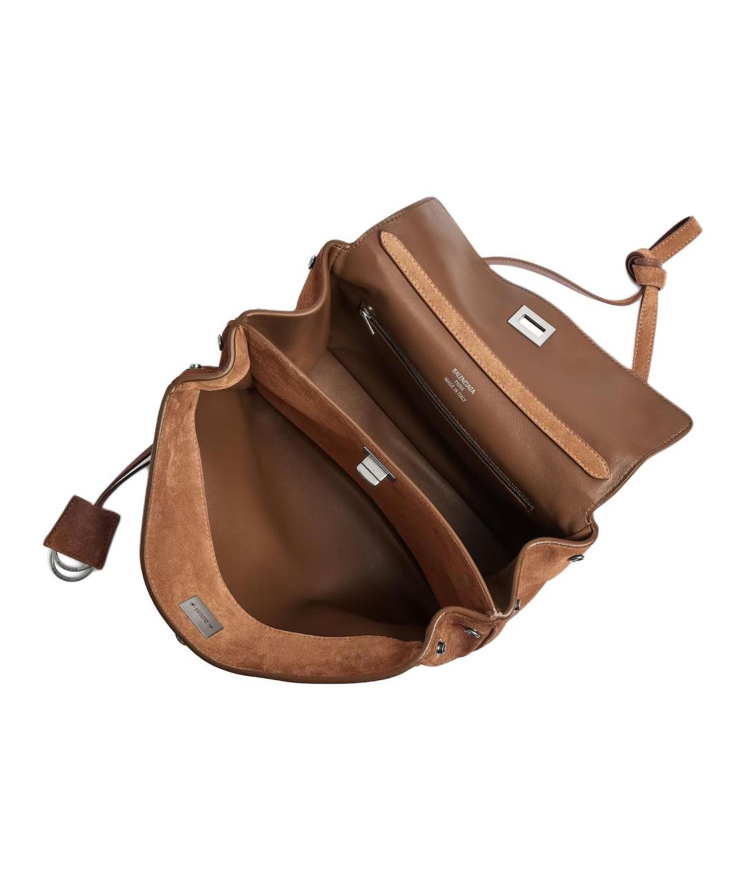 BALENCIAGA Коричневая замшевая сумка через плечо, фото 5