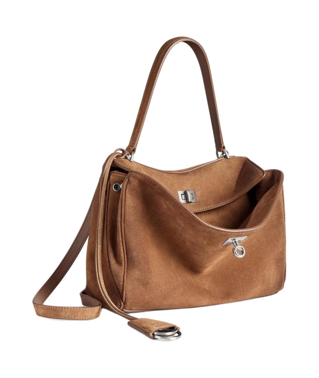 BALENCIAGA Коричневая замшевая сумка через плечо, фото 3