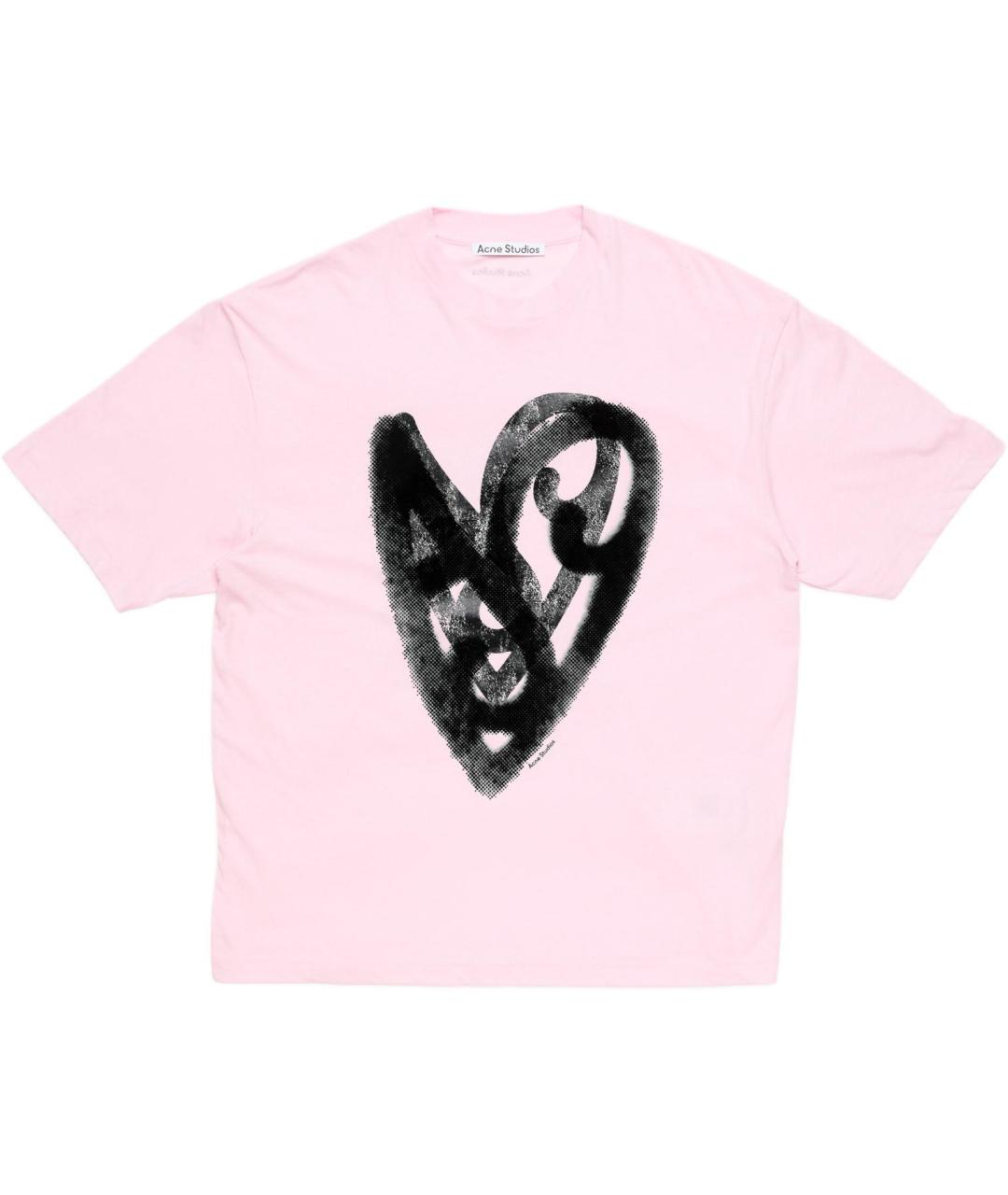 ACNE STUDIOS Розовая хлопковая футболка, фото 1