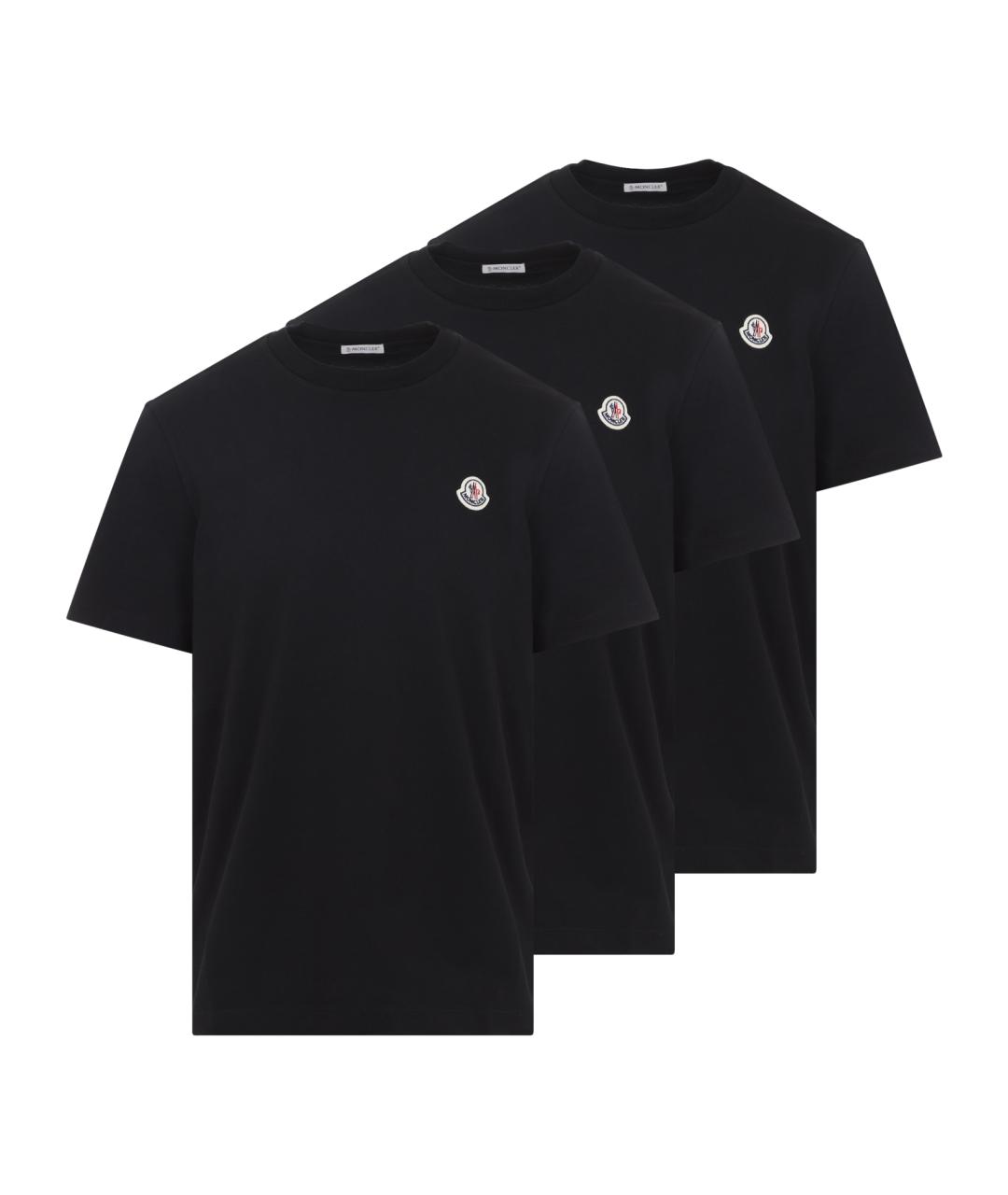 MONCLER Черная хлопковая футболка, фото 1