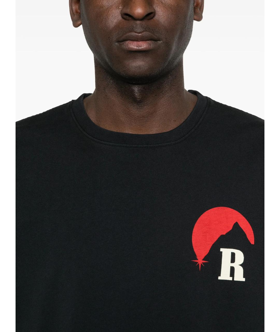 RHUDE Черная хлопковая футболка, фото 5