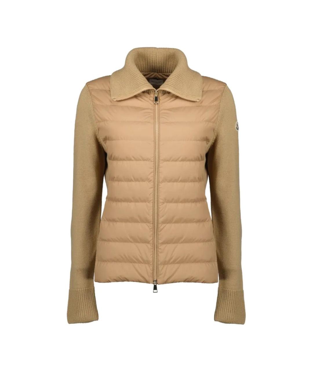 MONCLER Бежевый полиэстеровый кардиган, фото 1