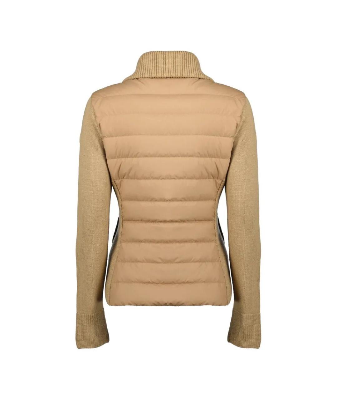 MONCLER Бежевый полиэстеровый кардиган, фото 2