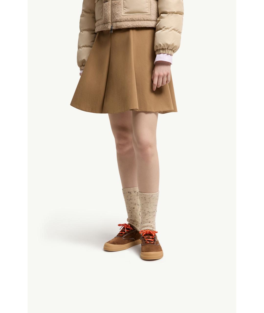 MONCLER Коричневые замшевые кеды, фото 2