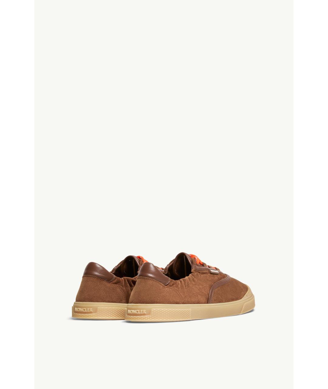 MONCLER Коричневые замшевые кеды, фото 5