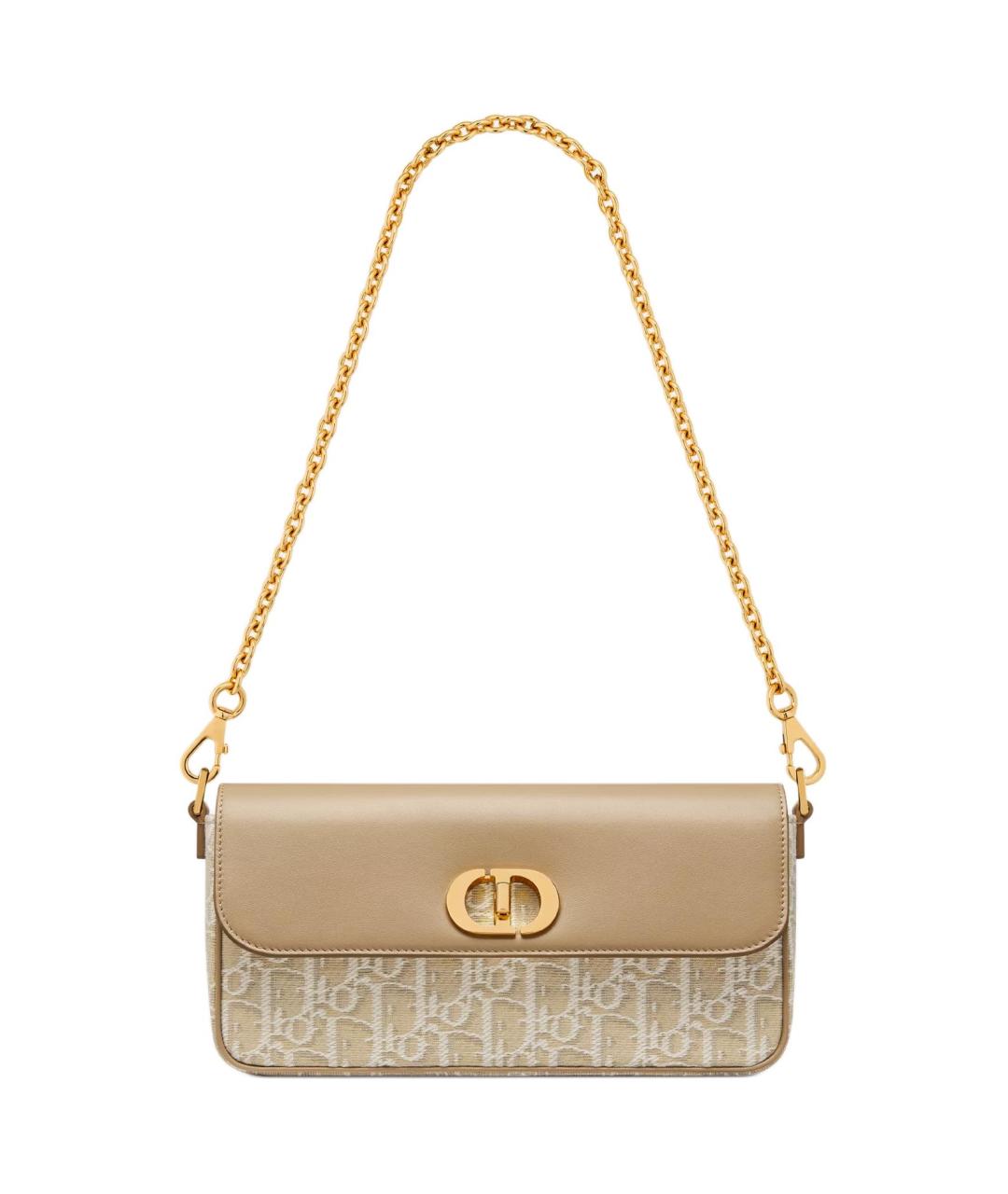 CHRISTIAN DIOR Бежевая кожаная сумка через плечо, фото 2