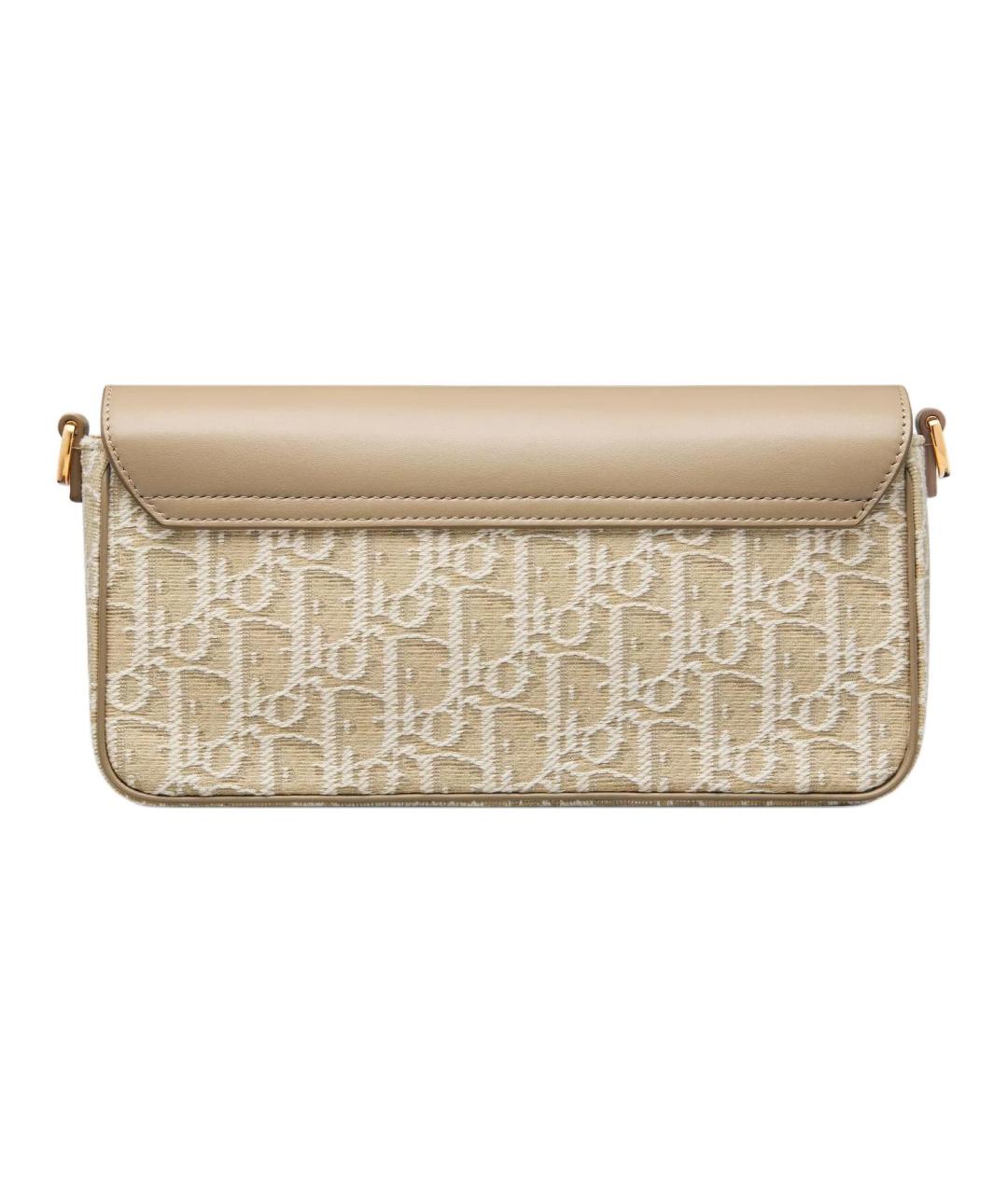 CHRISTIAN DIOR Бежевая кожаная сумка через плечо, фото 5