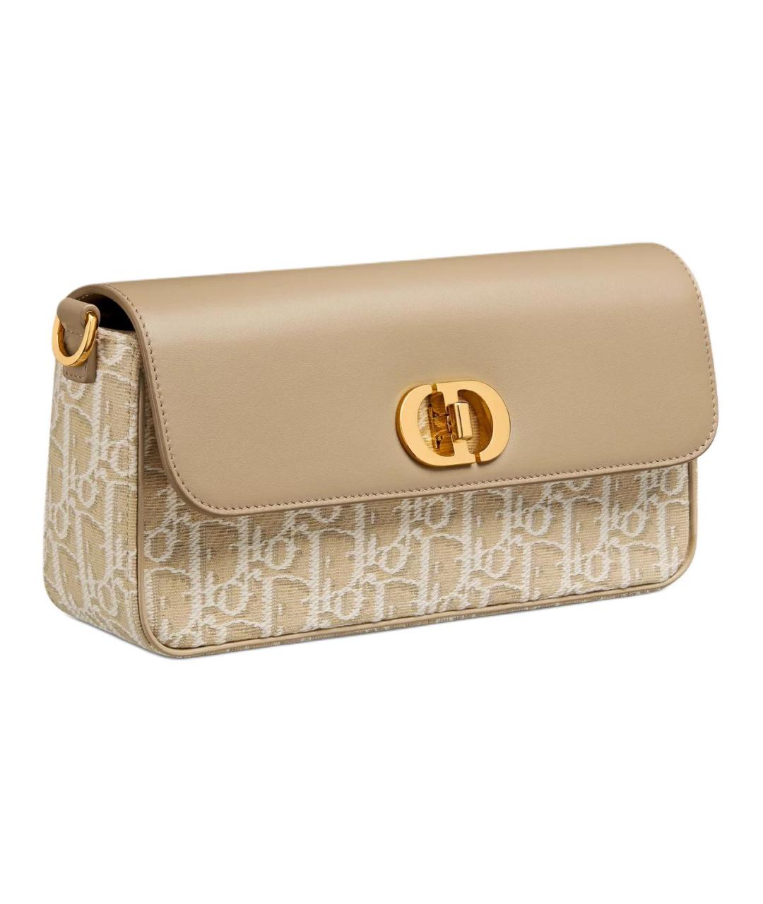 CHRISTIAN DIOR Бежевая кожаная сумка через плечо, фото 4