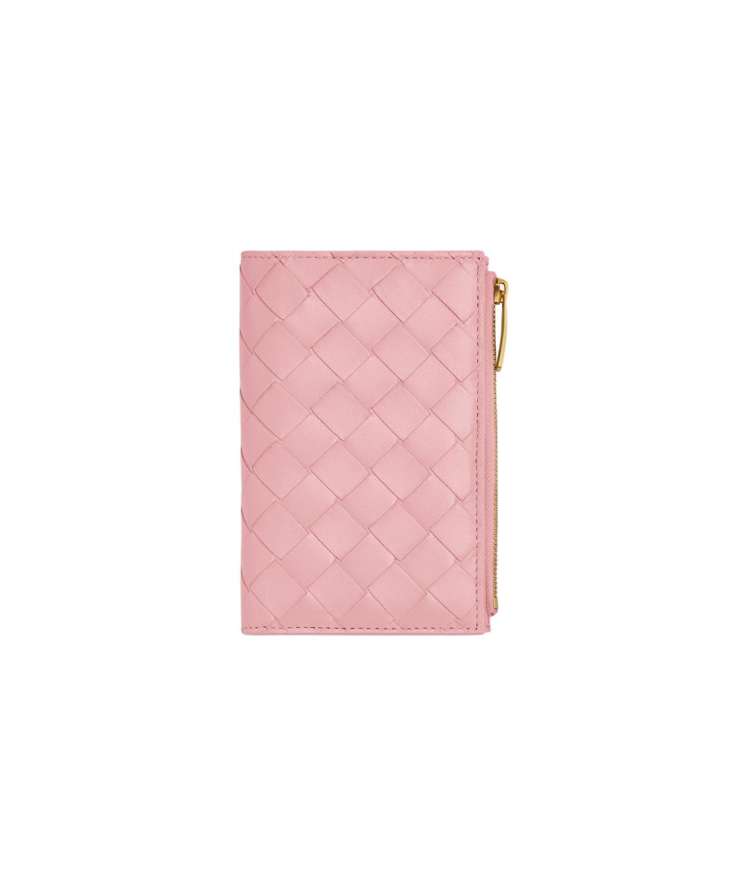 BOTTEGA VENETA Розовый кожаный кошелек, фото 6